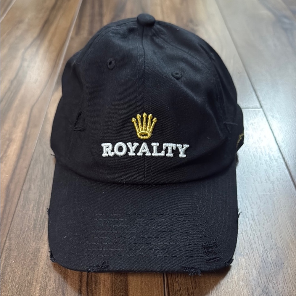 Royalty Black Cap with Gold Embroidery